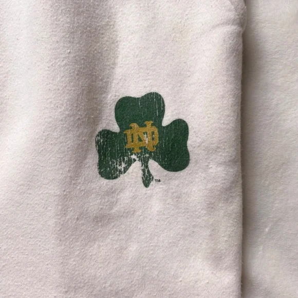 Notre Dame cream shamrock drawstring Champion sweatpants - Picture 4 of 7